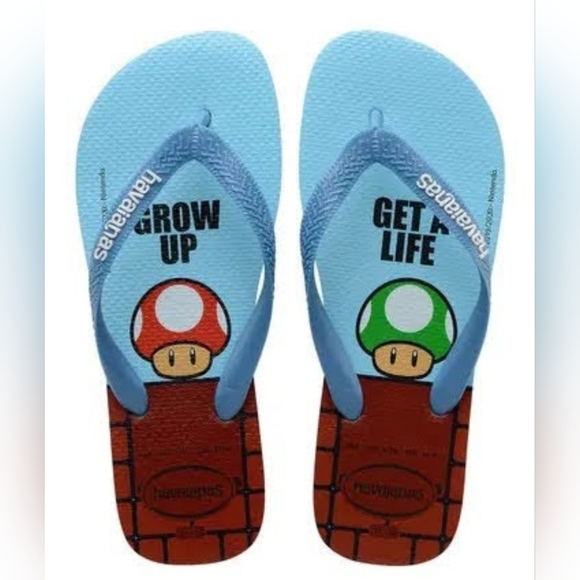 Havaianas Super Mario Brothers Toad Flip Flop Sandals - Picture 1 of 6